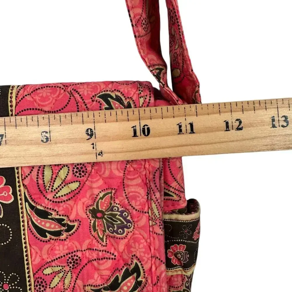 MaggiB Coral Floral Quilted Crossbody Shoulder Bag Purse